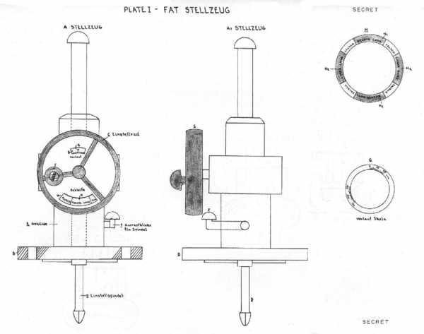 The drawing of the Fat setting gear made during the interrogation of the survivors from U 664